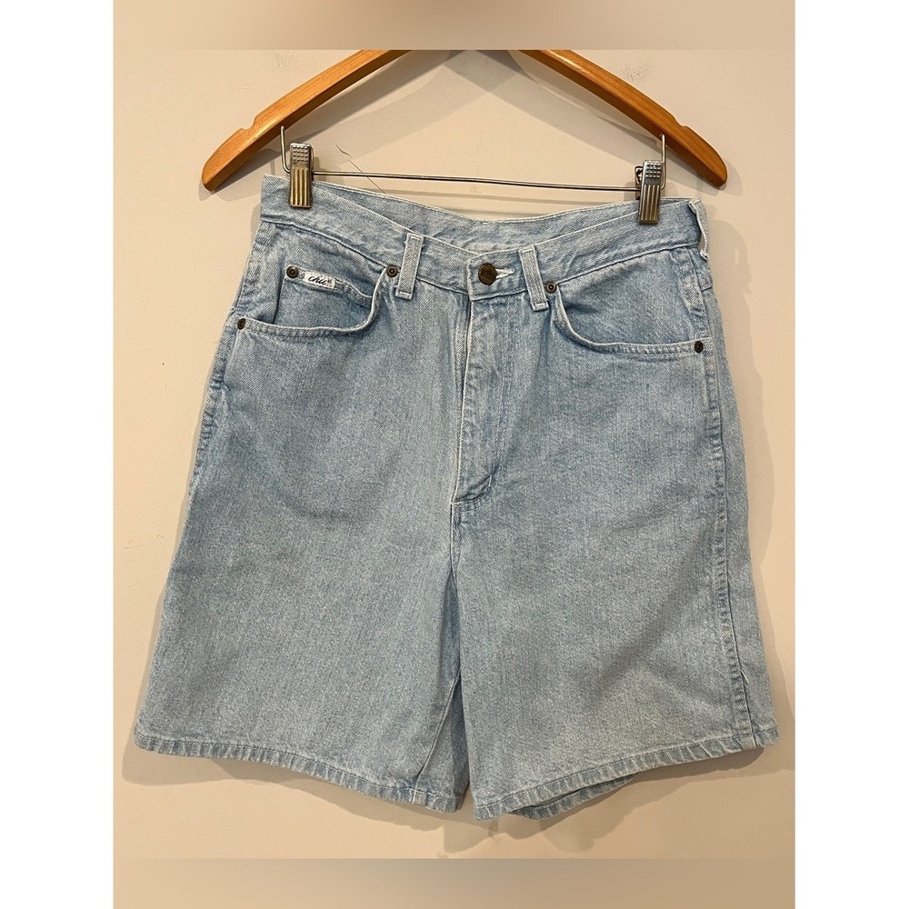 Chic Vintage High Waisted Denim Mom Shorts Light Wash 12 Made in USA 90s Style